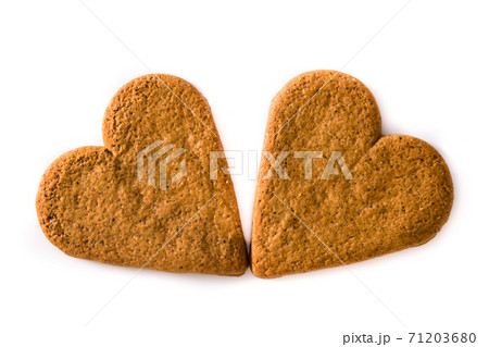 Heart shaped cookie isolated on white background. Valentine's Day and Mother's Day concept.	 71203680
