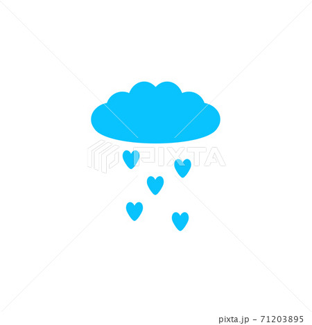 Cloud and heart rain icon flat. 71203895