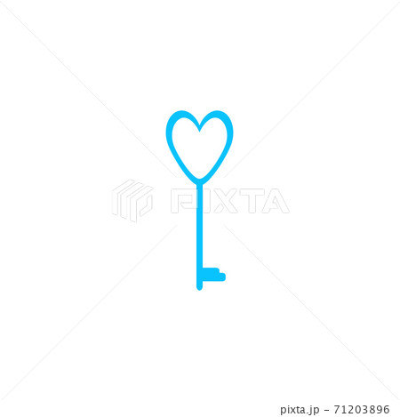 Heart key icon flat. Heart key icon flat. 71203896