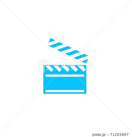 Clapper board icon flat. Clapper board icon flat. 71203897