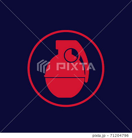 grenade vector icon in circle 71204796