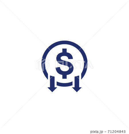 reduce costs icon, price reduction vectorのイラスト素材 [71204843] - PIXTA