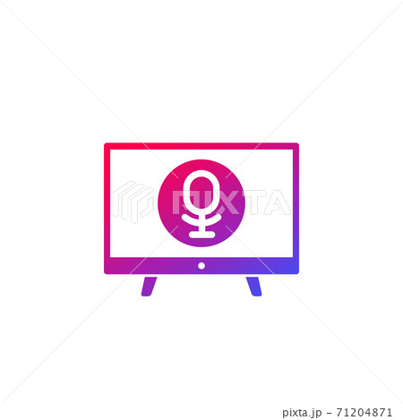 tv with voice control vector icon tv with voice control vector icon 71204871