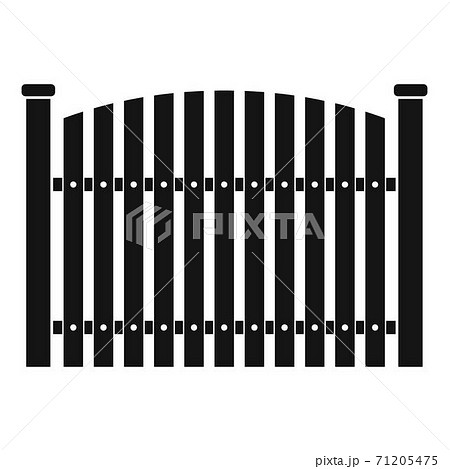 Wooden fence icon, simple style. Wooden fence icon, simple style. 71205475