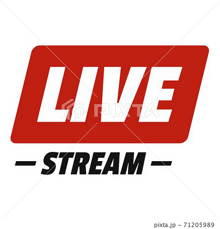 Hot live stream icon, flat style. Hot live stream icon, flat style. 71205989