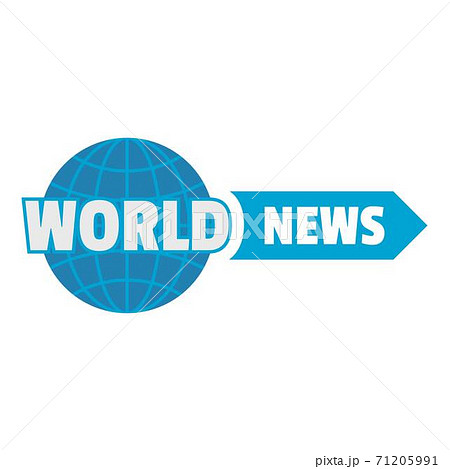 World important news icon, flat style. 71205991