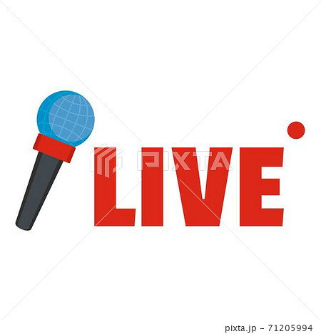 Live microphone icon, flat style. Live microphone icon, flat style. 71205994