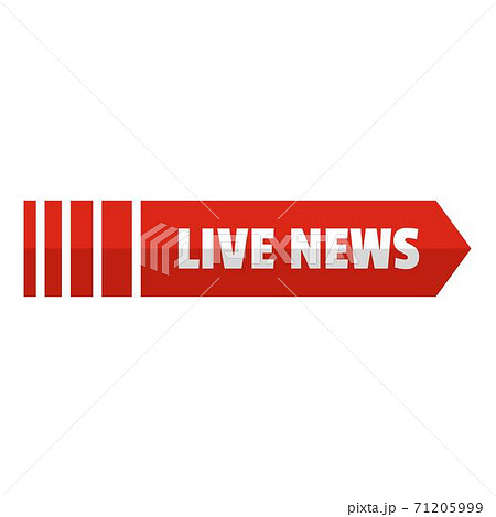 Live news arrow icon, flat style. 71205999