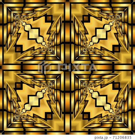 Golden luxury seamless pattern with simple geometric ornate for brand, product, gift or card background 71206835