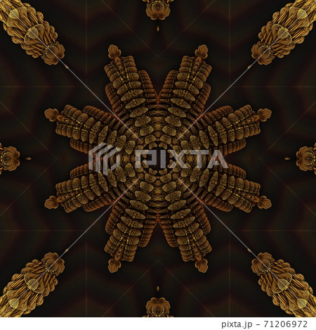 Golden fractal pattern with luxury floral ornament Golden fractal pattern with luxury floral ornament 71206972