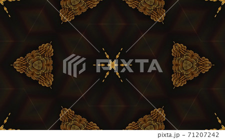 Golden fractal pattern with luxury floral ornament Golden fractal pattern with luxury floral ornament 71207242