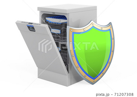 Dishwasher with shield, 3D rendering 71207308