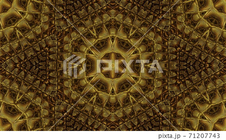 Golden fractal pattern with luxury floral ornament Golden fractal pattern with luxury floral ornament 71207743