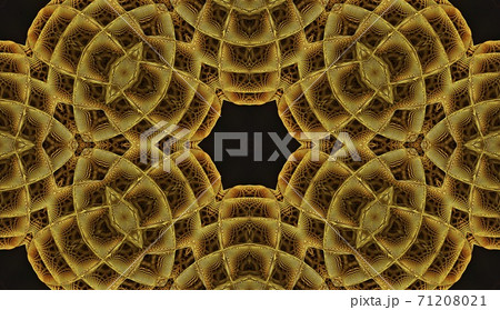 Golden fractal pattern with luxury floral ornament Golden fractal pattern with luxury floral ornament 71208021
