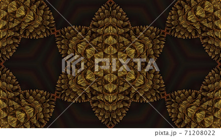 Golden fractal pattern with luxury floral ornament Golden fractal pattern with luxury floral ornament 71208022