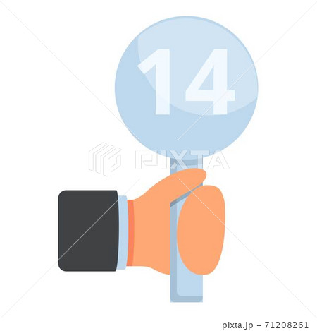 Auction hand number icon, cartoon style 71208261
