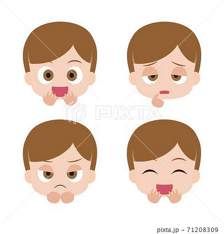 色々な表情の男の子 のイラスト素材 7109