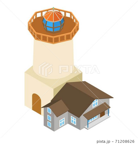 Sea lighthouse icon, isometric style 71208626