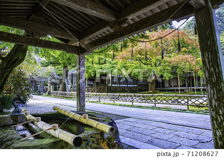 色づき始めの紅葉が美しい雷山千如寺大悲王院（福岡県糸島市） 71208627