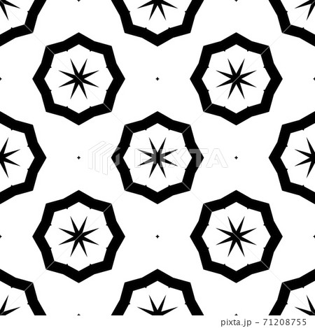 Simple black and white pattern with beautiful symmetric ornate Simple black and white pattern with beautiful symmetric ornate 71208755