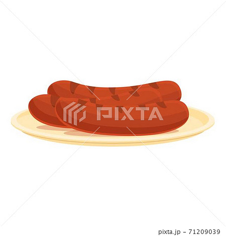 Breakfast grilled sausage icon, cartoon style 71209039