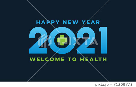 abstract happy new year 2021 with cross health design vector illustration 71209773