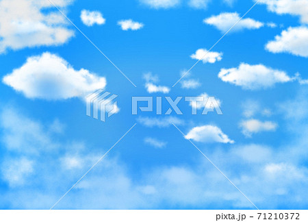 青空と雲の爽やかな背景イラスト素材のイラスト素材