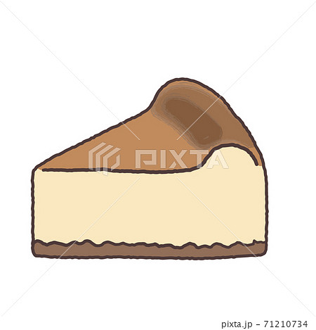 ベイクドチーズケーキのイラスト素材