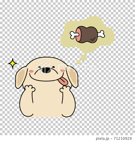 ご馳走を想像して喜ぶレトリバー 71210929