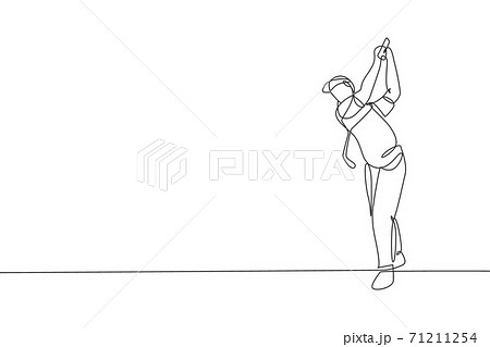 One continuous line drawing of young golf - Stock Illustration  [71211260] - PIXTA