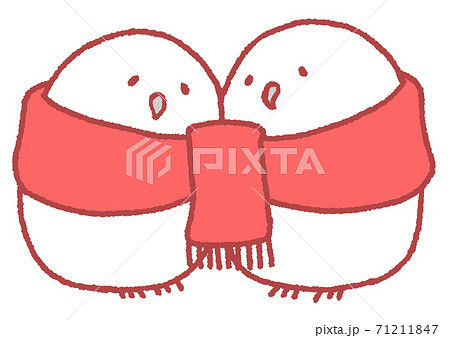 寄り添うフクロウ（赤色） 71211847