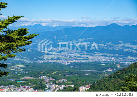 高根展望台からの景色　伊香保温泉街　赤城山方面　渋川市　 71212682