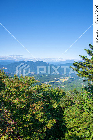 高根展望台からの景色 小野子山方面 渋川市 の写真素材