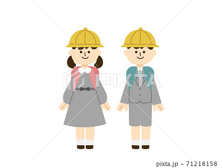 入学式の小学一年生(主線なし) 入学式の小学一年生(主線なし) 71218158