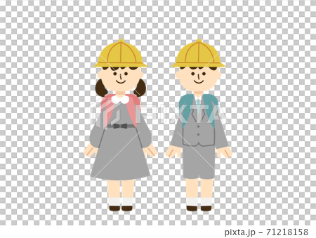 入学式の小学一年生(主線なし) 入学式の小学一年生(主線なし) 71218158