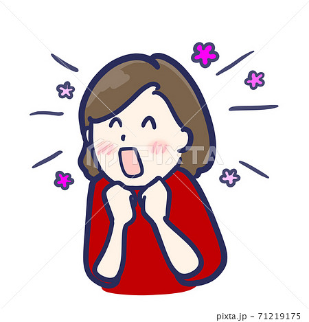 楽しくおしゃべりする女性 71219175