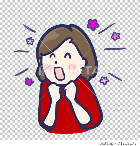 楽しくおしゃべりする女性 71219175