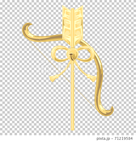 金のお正月縁起物「破魔矢」アイコン風イラスト 71219584