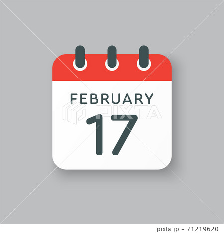 Icon day date 17 February, template calendar page 71219620