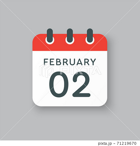 Icon day date 2 February, template calendar page 71219670