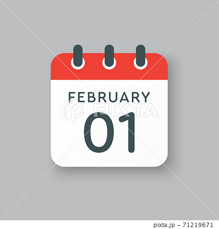Icon day date 1 February, template calendar page Icon day date 1 February, template calendar page 71219671