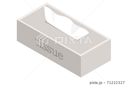 シンプルなボックスティッシュのイラスト アイソメトリックのイラスト素材