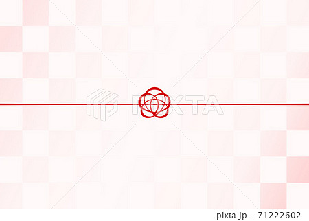 背景 包装素材 梅結びのかわいいのし紙デザイン ピンクの市松模様のイラスト素材