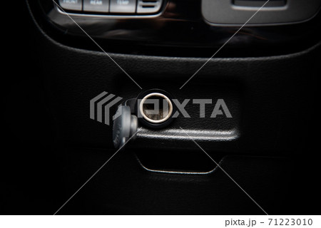 車のシガーソケットの写真素材