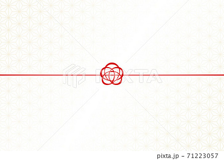 背景 包装素材 梅結びのかわいいのし紙デザイン 金の麻の葉模様のイラスト素材