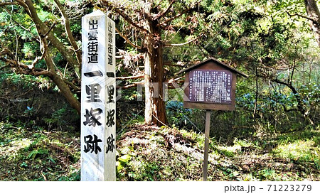 市町村ランキング最下位岡山県新庄村の出雲街道一里塚跡 市町村ランキング最下位岡山県新庄村の出雲街道一里塚跡 71223279