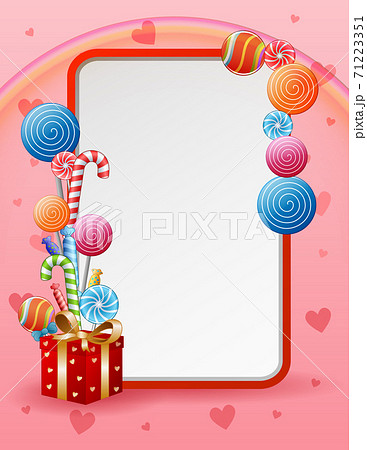 Illustration of a candy and sweets card Illustration of a candy and sweets card 71223351
