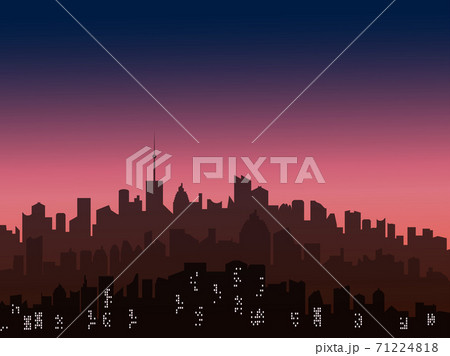 Decorative horizontal morning landscape of modern city 71224818