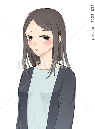 女性　バストアップ　オフィスカジュアル 71224837