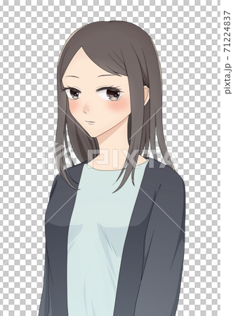 女性　バストアップ　オフィスカジュアル 71224837